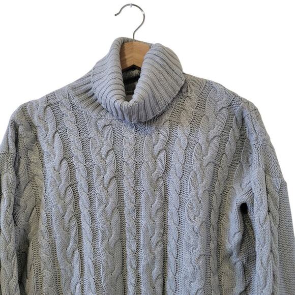 Olive & Oak Crop Cowl Turtleneck Long Sleeve Knit Pullover Sweater Size L - Picture 2 of 5